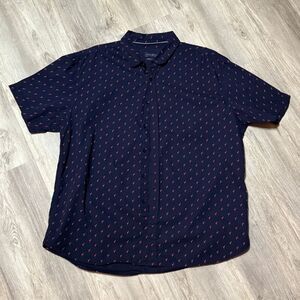 Gentlemen's Outfitters 2X button down navy and‎ flamingo Shirt